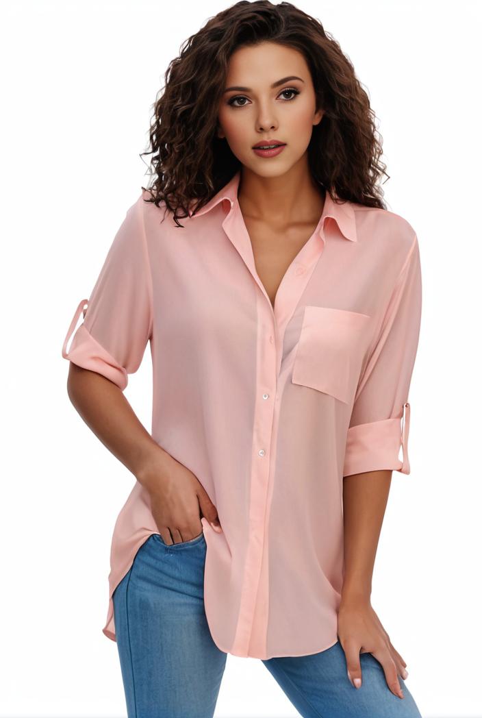 plus size formal shirt women s plus plain long sleeve turn down collar button up workwear shirt 146139