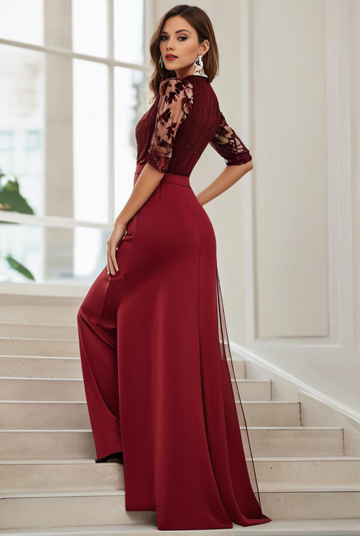 3 4 sleeve sheer sequin stripe high low hem evening dress 118565
