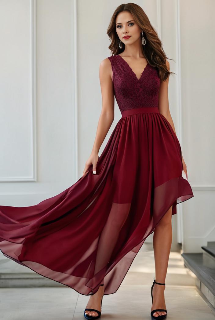 3 4 sleeve sheer sequin stripe high low hem evening dress 118569