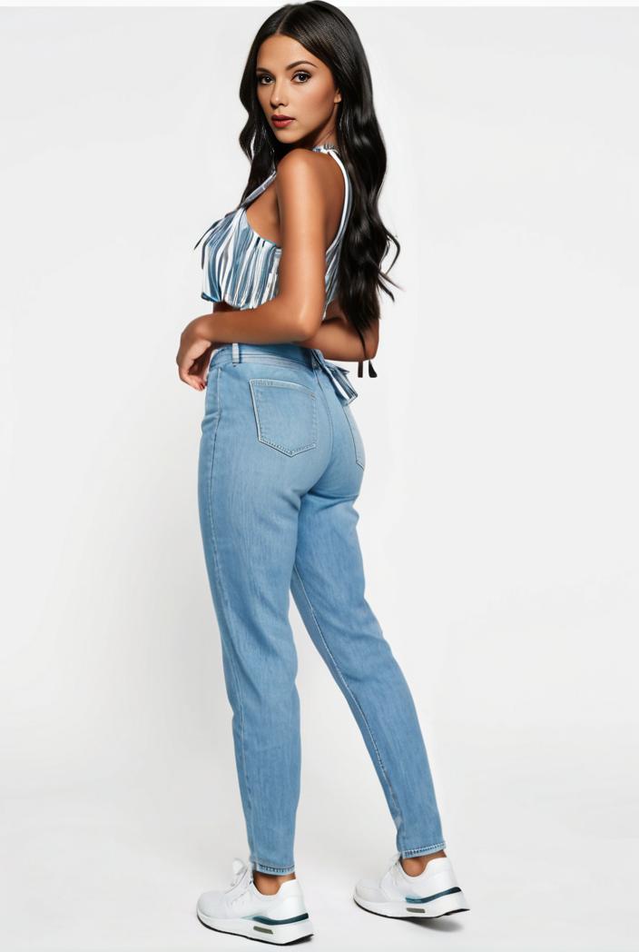 blue high stretch skinny versatile denim jeans 118841