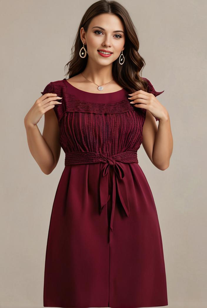 elegant chiffon maxi evening dress with lace cap sleeve 124709