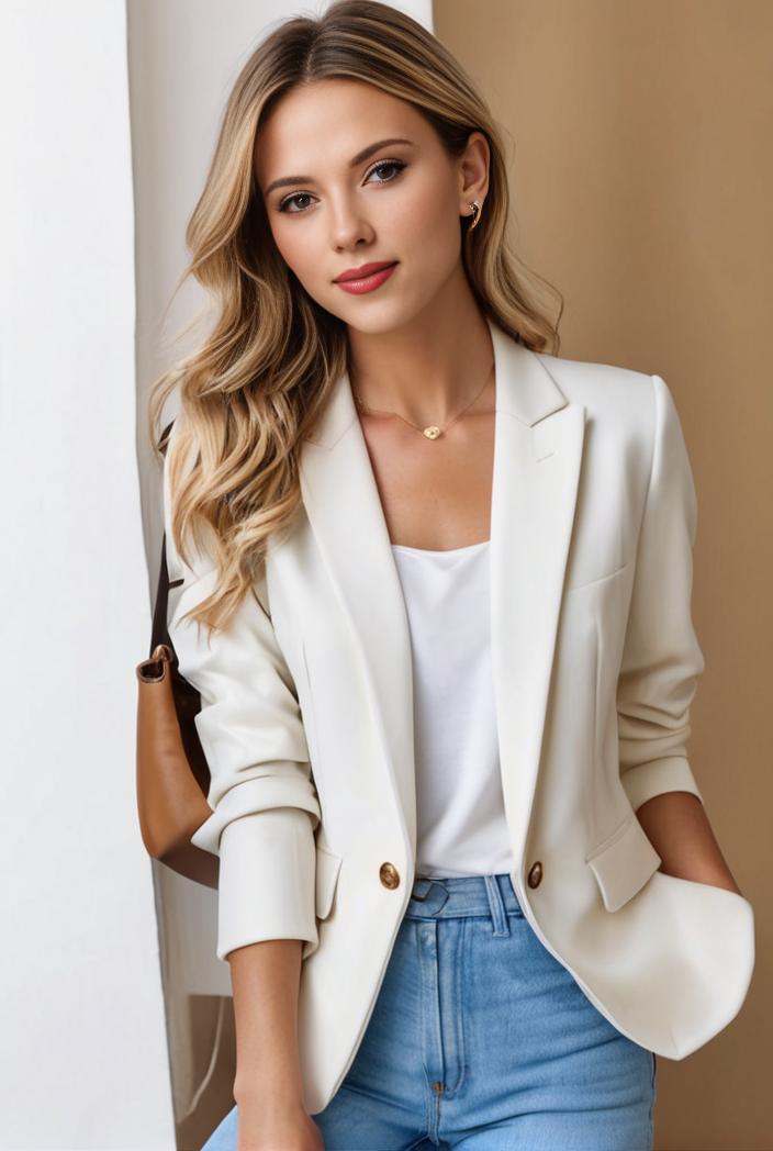 ladies solid button up blazer with long sleeves casual lapel design 108207
