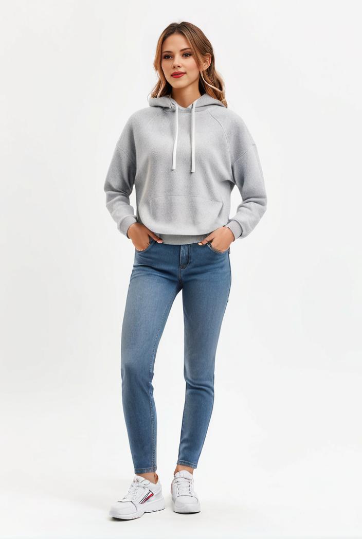 lapel denim coat with long sleeves and buttoned flap pockets stylish women s jacket 108241