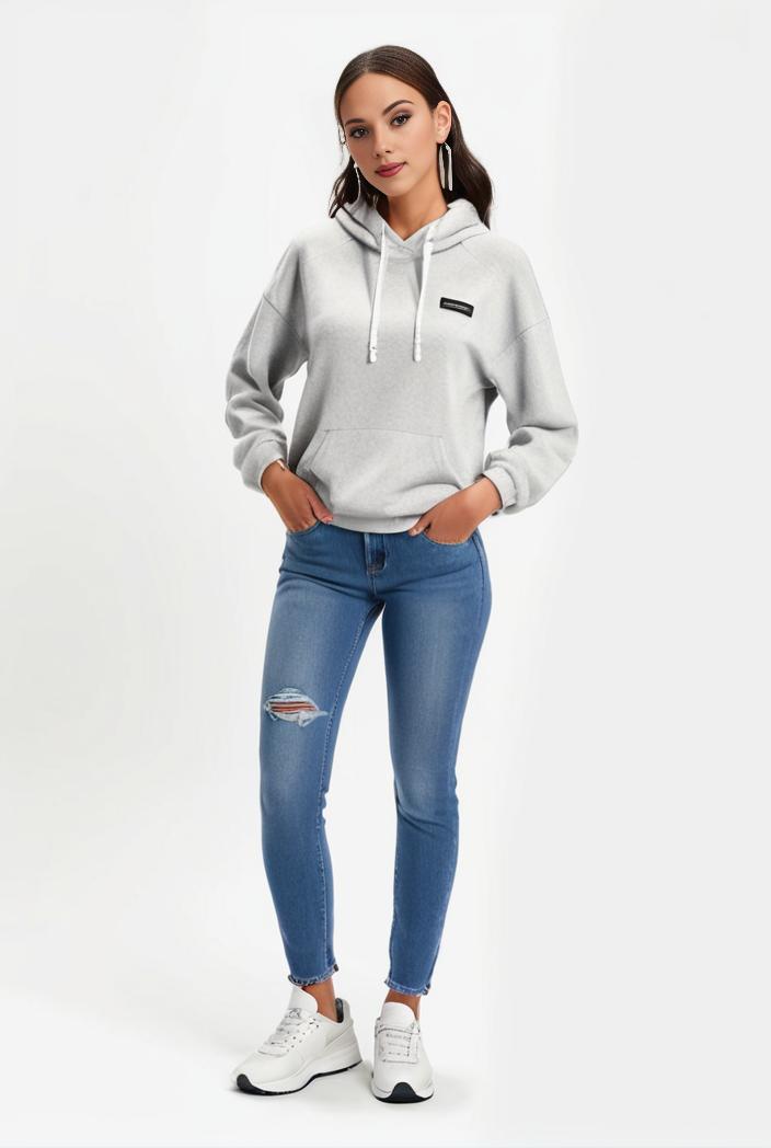 lapel denim coat with long sleeves and buttoned flap pockets stylish women s jacket 108245