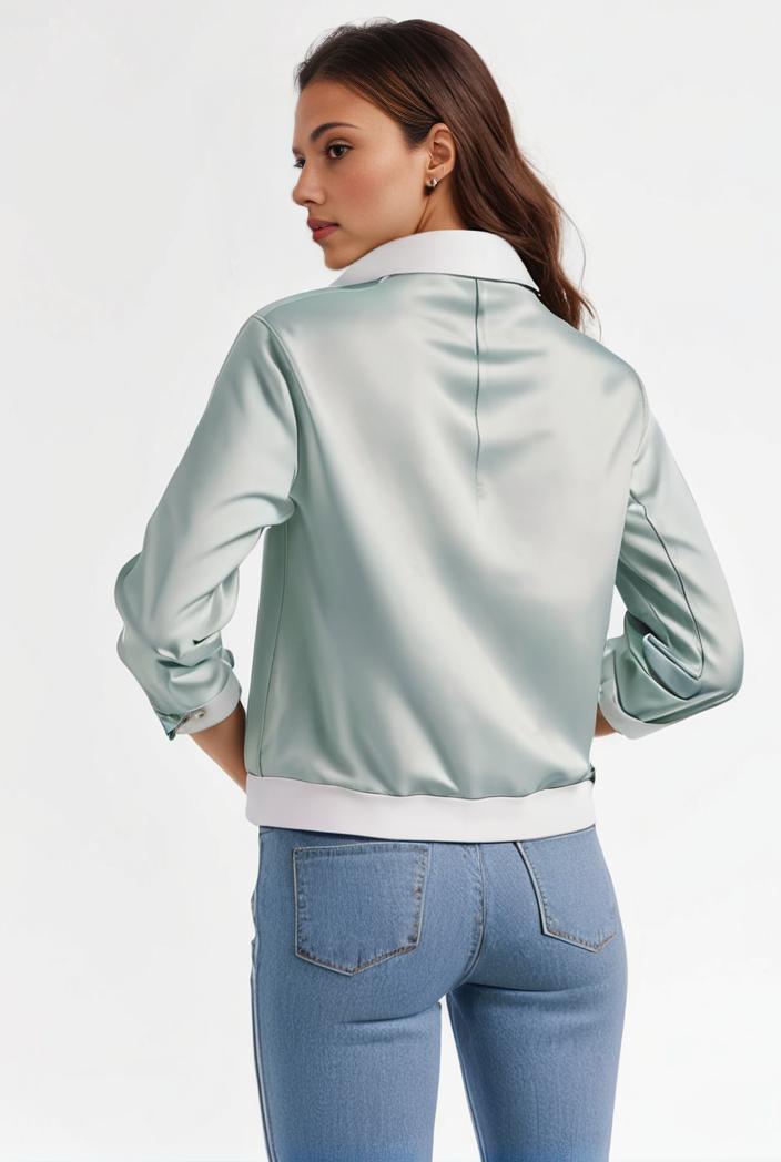 lapel denim coat with long sleeves and buttoned flap pockets stylish women s jacket 108249