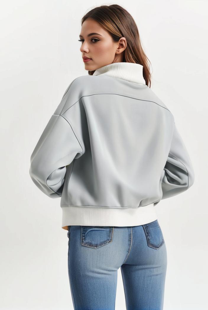 lapel denim coat with long sleeves and buttoned flap pockets stylish women s jacket 108251