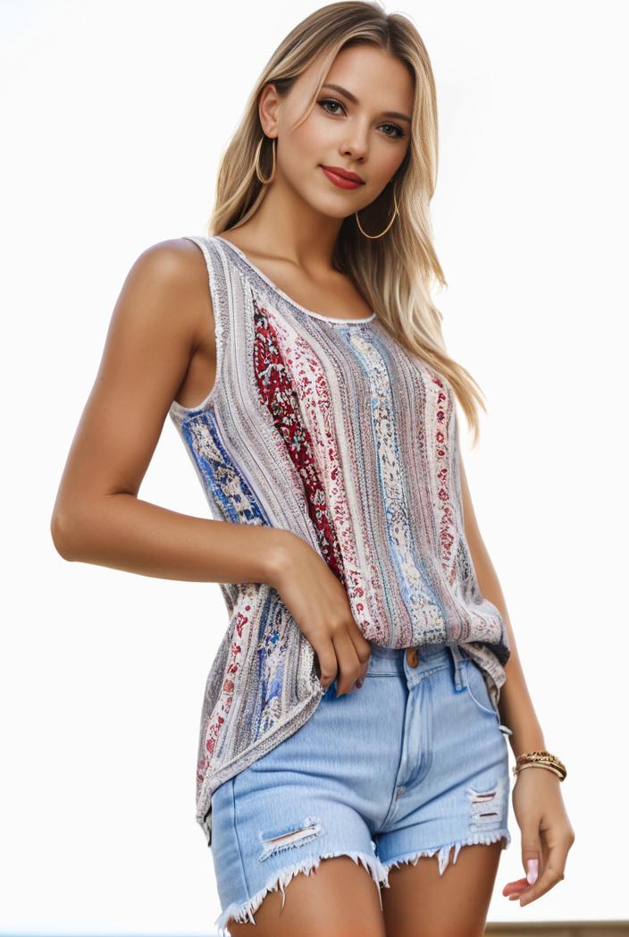 plus size boho tank top women s plus paisley print square neck medium stretch ruched tank top 137484