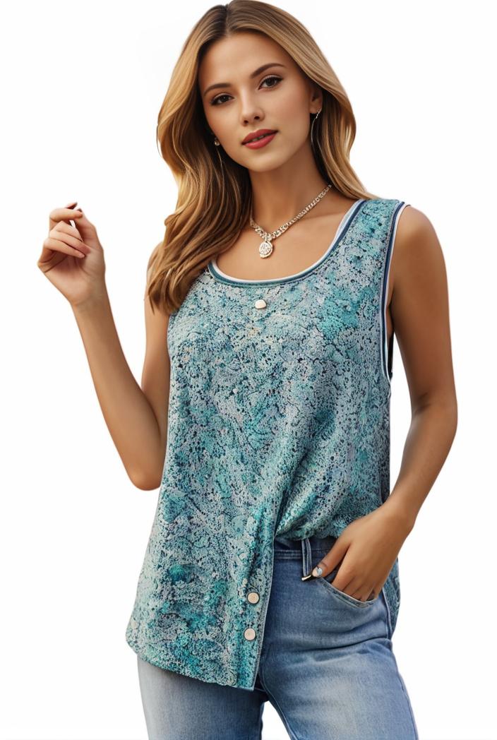 plus size boho tank top women s plus paisley print square neck medium stretch ruched tank top 137497