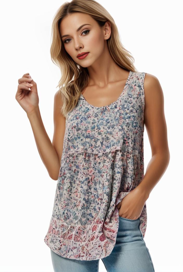 plus size boho tank top women s plus paisley print square neck medium stretch ruched tank top 137509