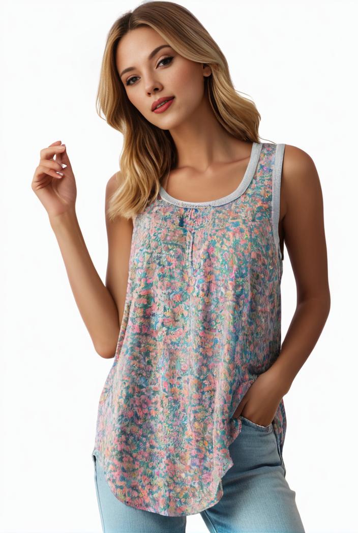 plus size boho tank top women s plus paisley print square neck medium stretch ruched tank top 137515