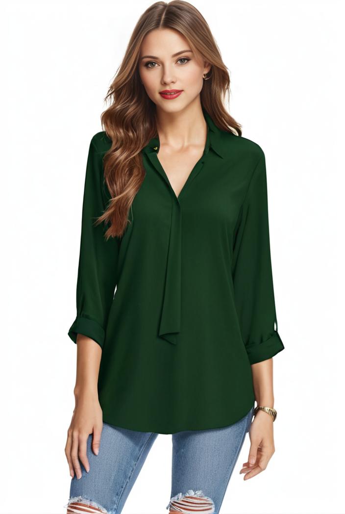 plus size casual blouse women s plus solid half sleeve turn down collar tunic top 137564