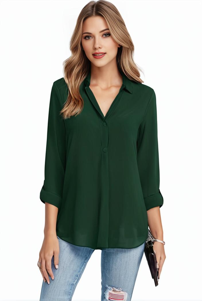 plus size casual blouse women s plus solid half sleeve turn down collar tunic top 137567