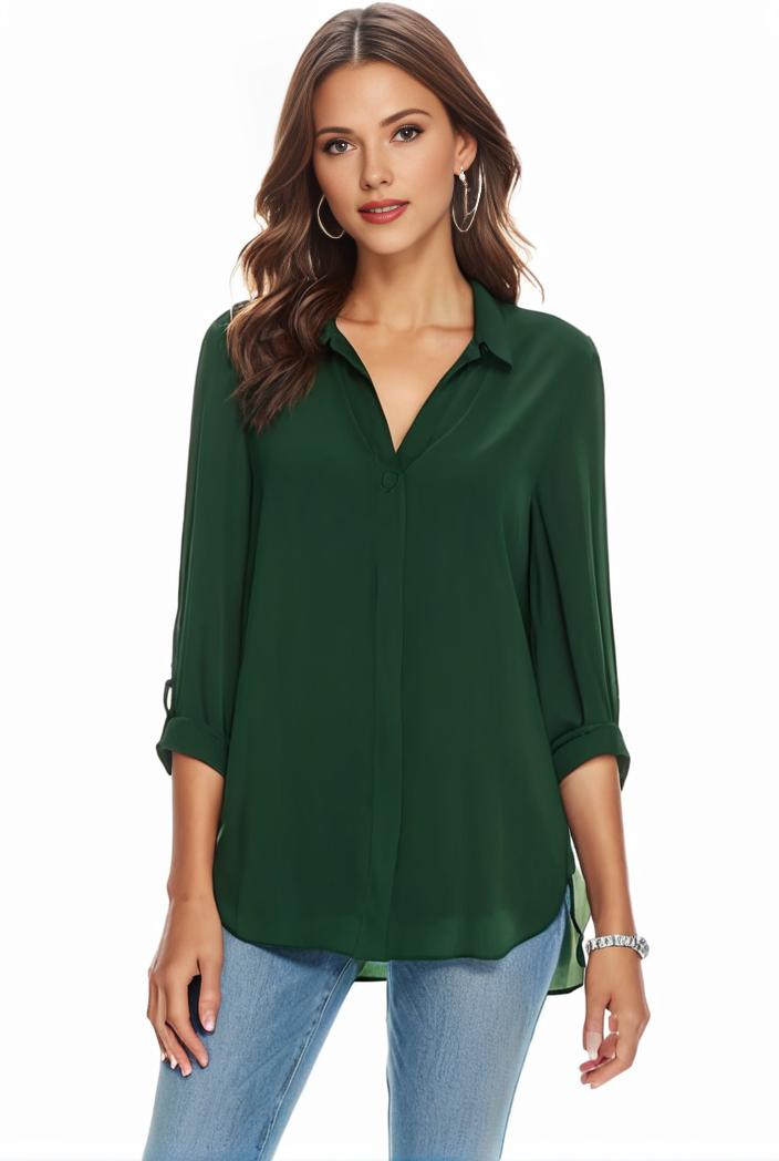 plus size casual blouse women s plus solid half sleeve turn down collar tunic top 137569