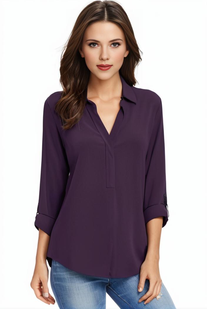 plus size casual blouse women s plus solid half sleeve turn down collar tunic top 137574