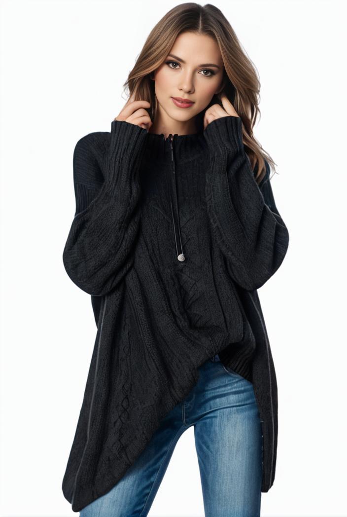 plus size casual sweater women s plus solid tassel trim long sleeve cowl neck high stretch jumper 137871