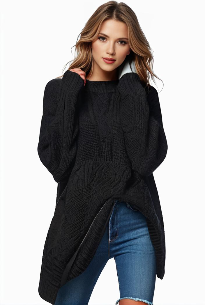 plus size casual sweater women s plus solid tassel trim long sleeve cowl neck high stretch jumper 137874