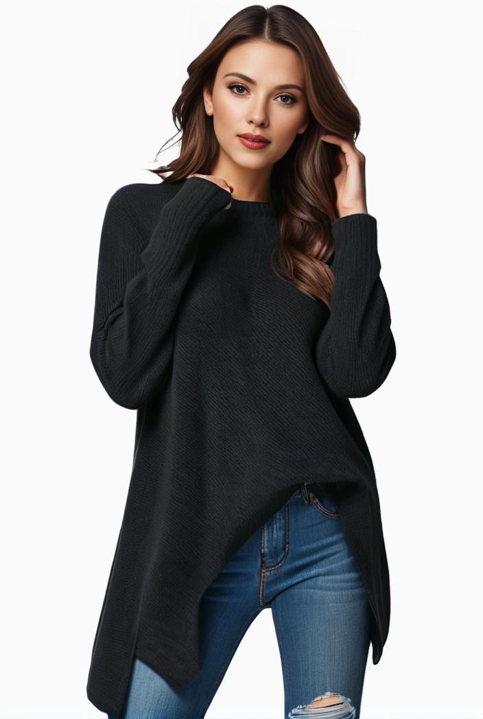 plus size casual sweater women s plus solid tassel trim long sleeve cowl neck high stretch jumper 137875