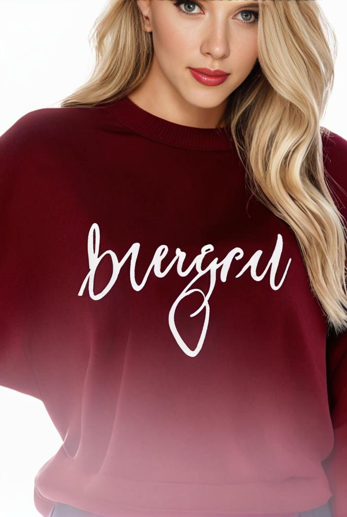 plus size casual sweatshirt women s plus ombre letter heart print raglan sleeve round neck slight stretch pullover sweatshirt 137942
