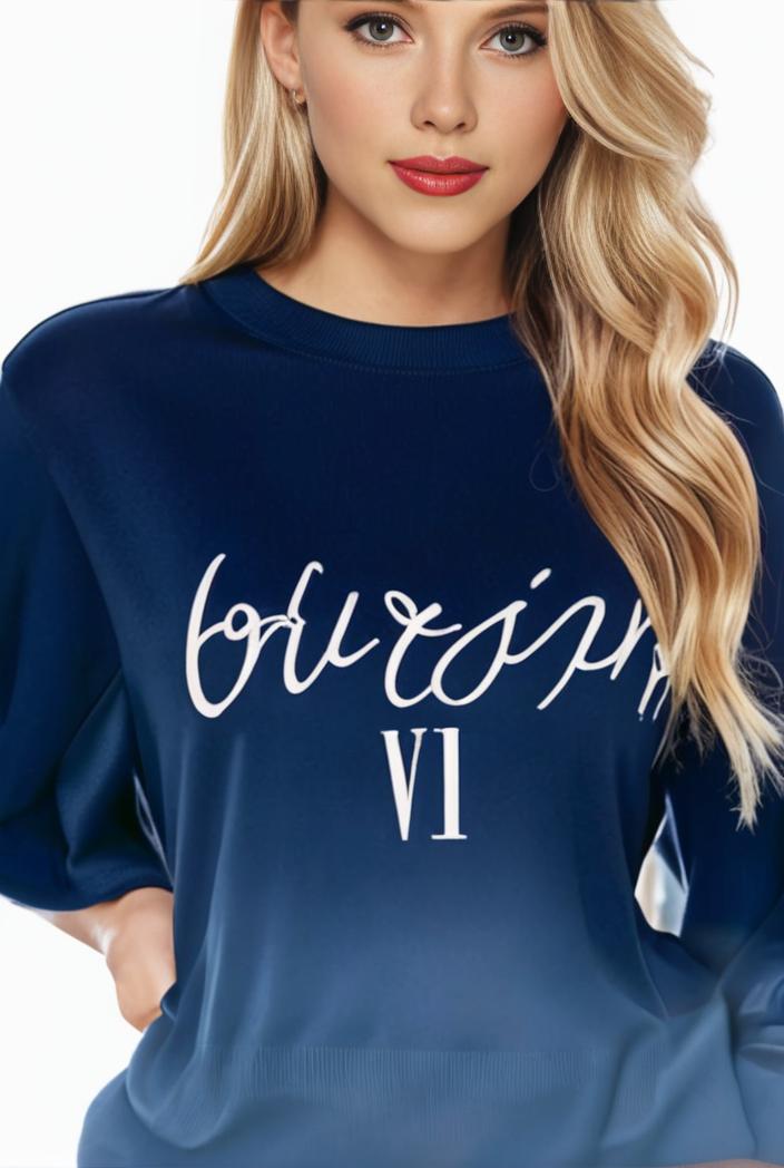 plus size casual sweatshirt women s plus ombre letter heart print raglan sleeve round neck slight stretch pullover sweatshirt 137956