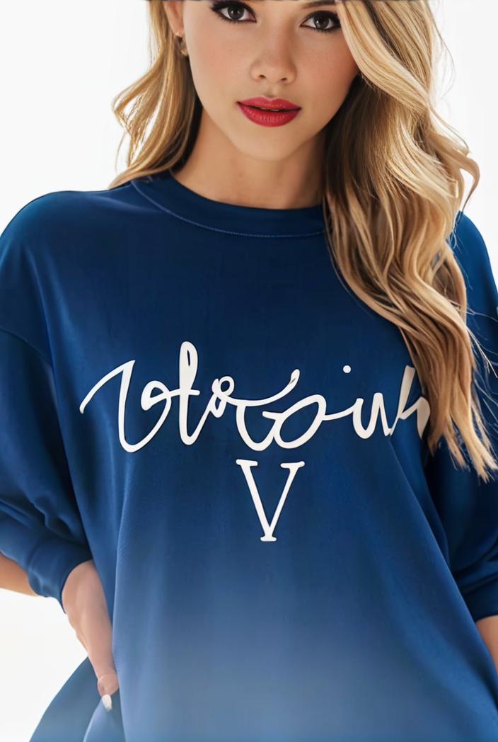 plus size casual sweatshirt women s plus ombre letter heart print raglan sleeve round neck slight stretch pullover sweatshirt 137963