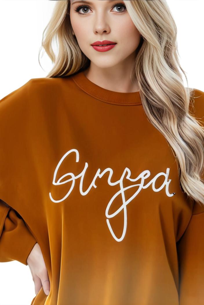 plus size casual sweatshirt women s plus ombre letter heart print raglan sleeve round neck slight stretch pullover sweatshirt 137969