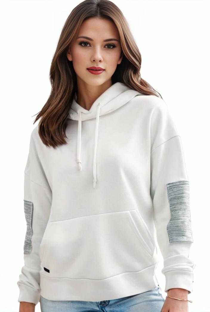 plus size casual sweatshirt women s plus solid cut out long sleeve slight stretch drawstring hoodie with pocket 138015