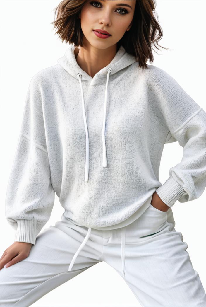 plus size casual sweatshirt women s plus solid waffle long sleeve drawstring hooded pullover sweatshirt with kangaroo pockets casual tops for fall winter women s clothing 138042