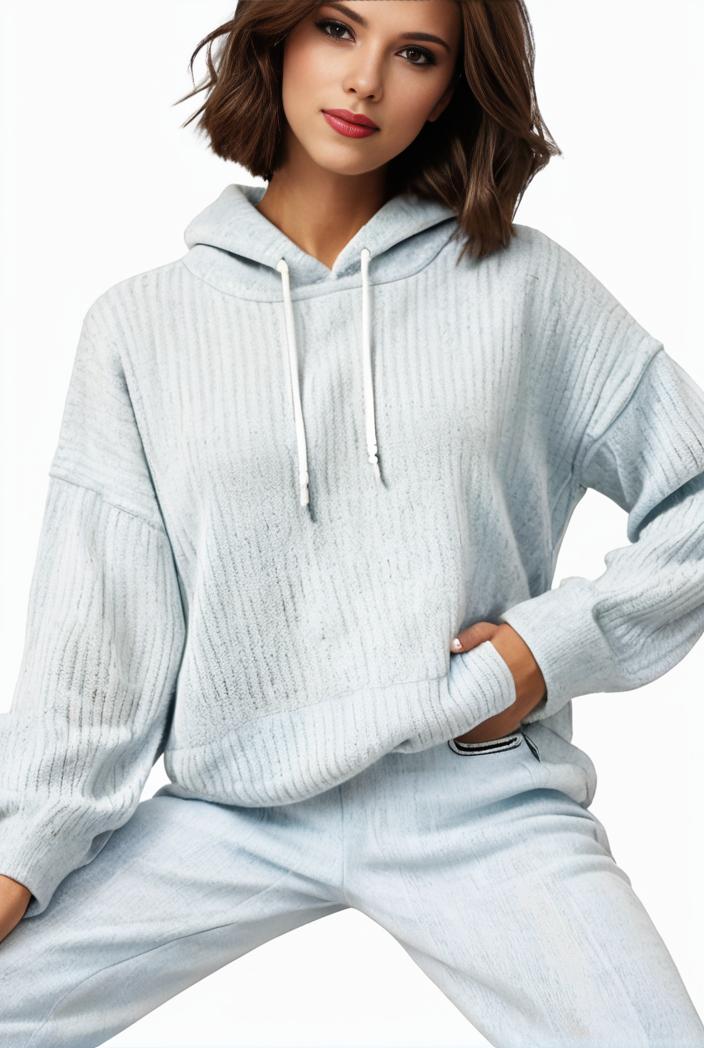 plus size casual sweatshirt women s plus solid waffle long sleeve drawstring hooded pullover sweatshirt with kangaroo pockets casual tops for fall winter women s clothing 138043
