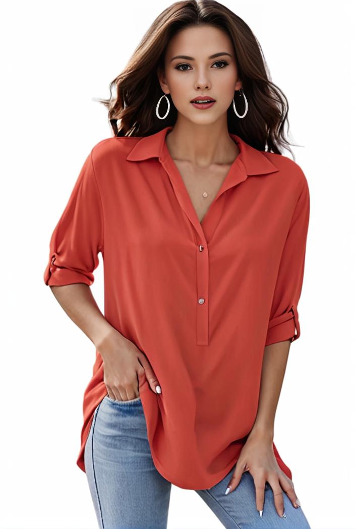 plus size formal shirt women s plus plain long sleeve turn down collar button up workwear shirt 139922