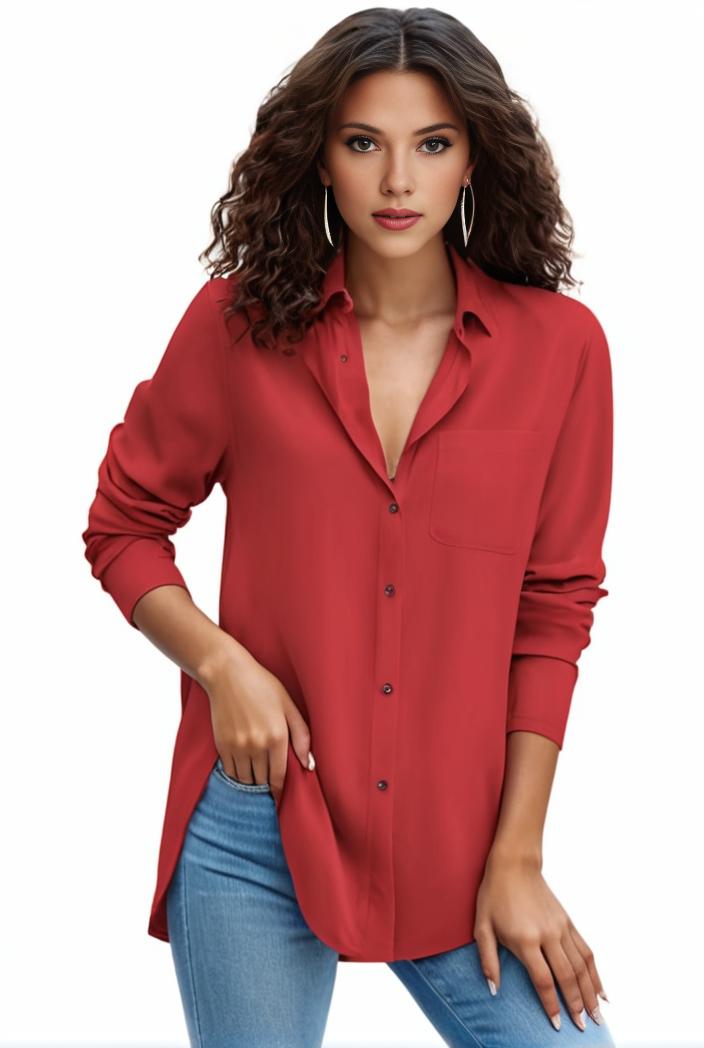 plus size formal shirt women s plus plain long sleeve turn down collar button up workwear shirt 139920