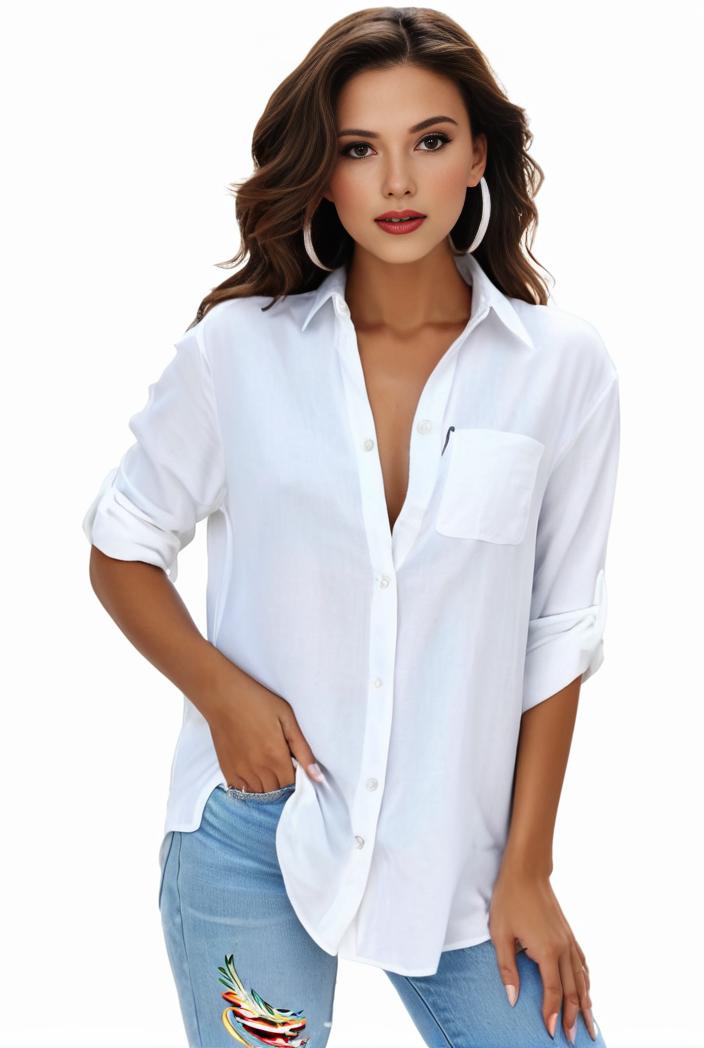 plus size formal shirt women s plus plain long sleeve turn down collar button up workwear shirt 139926