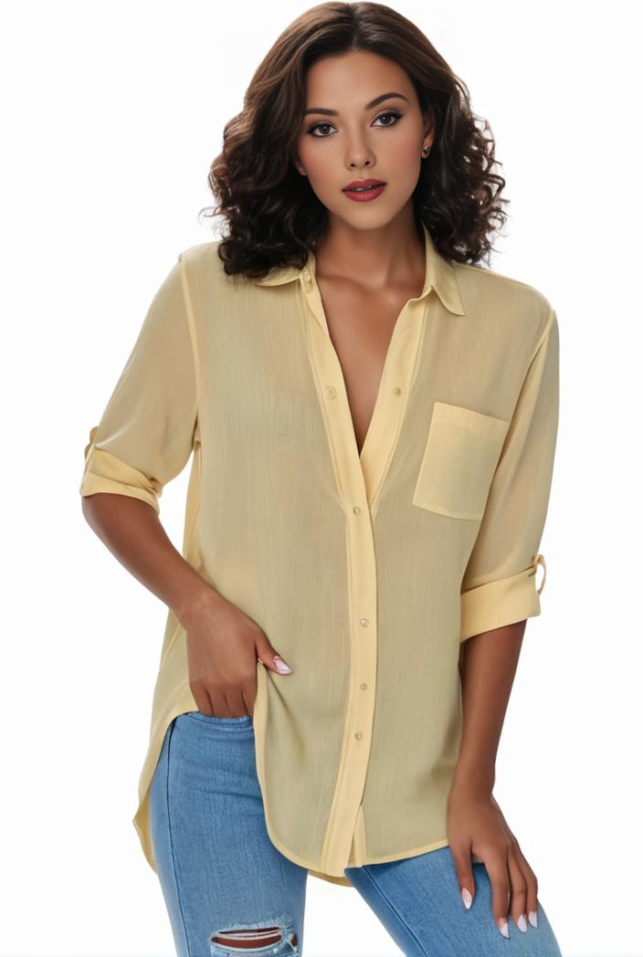 plus size formal shirt women s plus plain long sleeve turn down collar button up workwear shirt 139932
