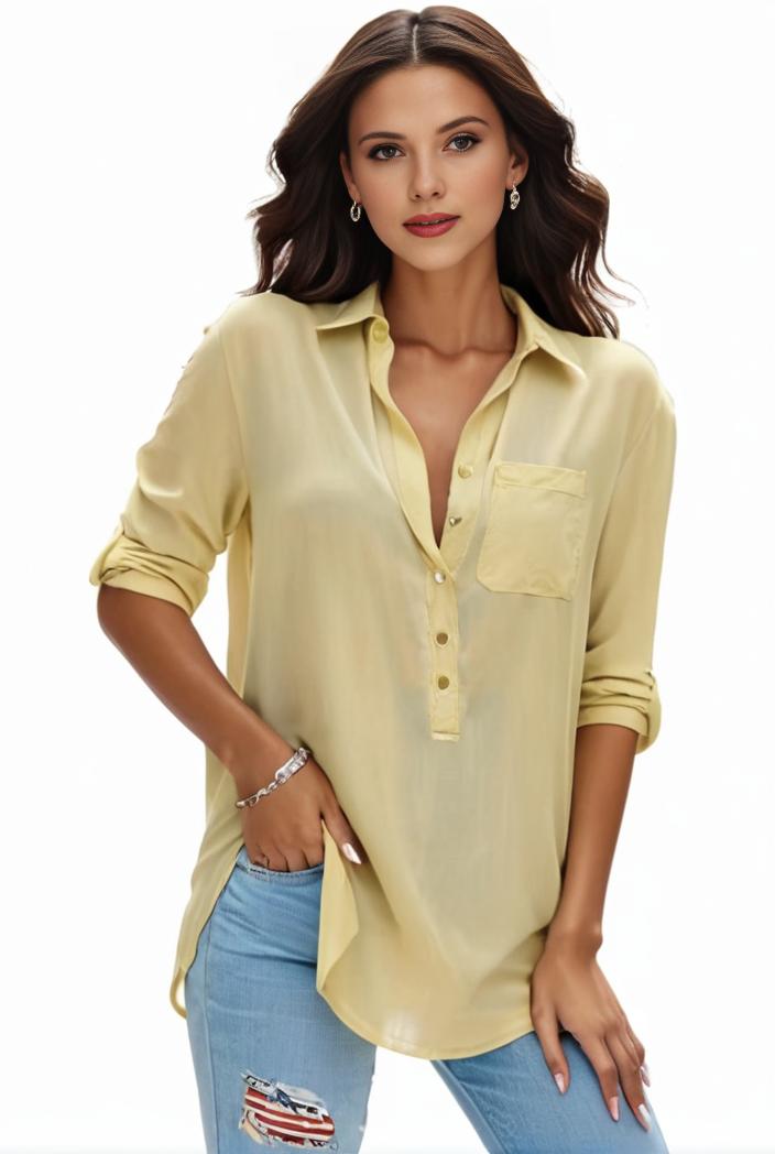 plus size formal shirt women s plus plain long sleeve turn down collar button up workwear shirt 139933
