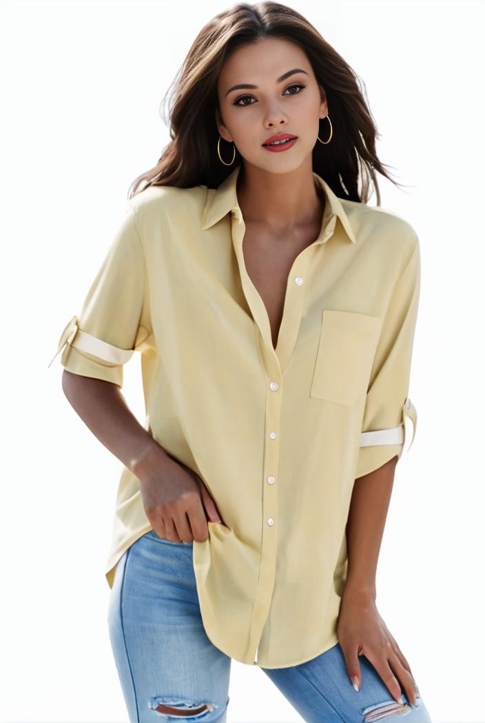 plus size formal shirt women s plus plain long sleeve turn down collar button up workwear shirt 139935