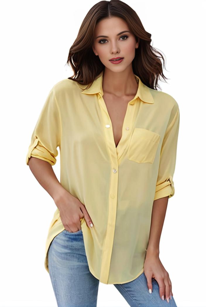 plus size formal shirt women s plus plain long sleeve turn down collar button up workwear shirt 139938