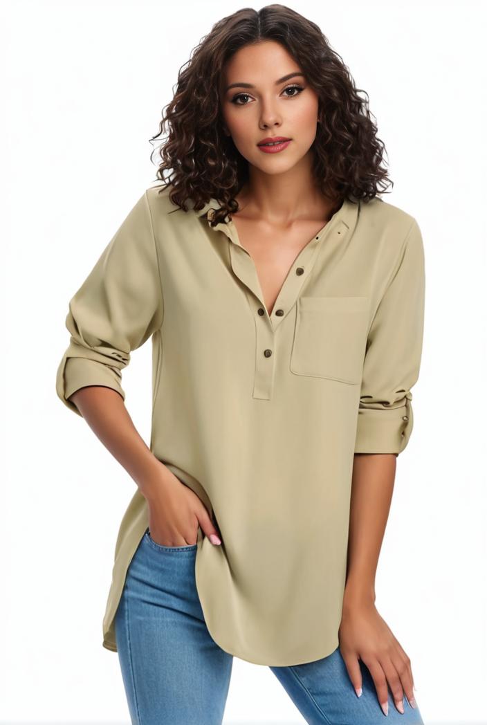 plus size formal shirt women s plus plain long sleeve turn down collar button up workwear shirt 139936