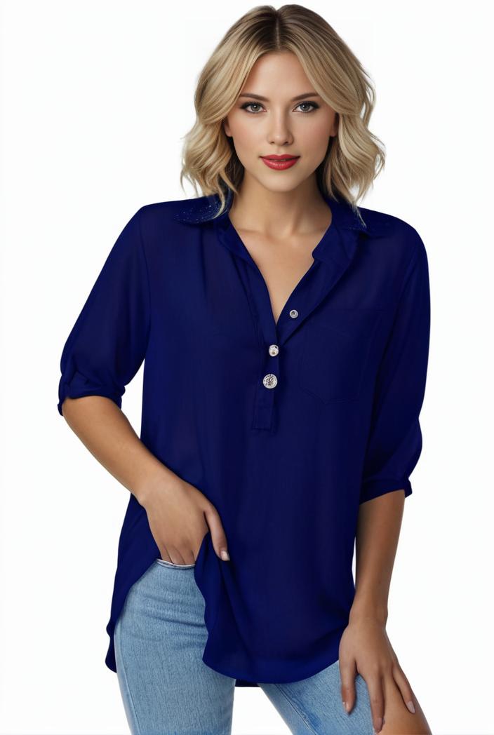 plus size formal shirt women s plus plain long sleeve turn down collar button up workwear shirt 139940