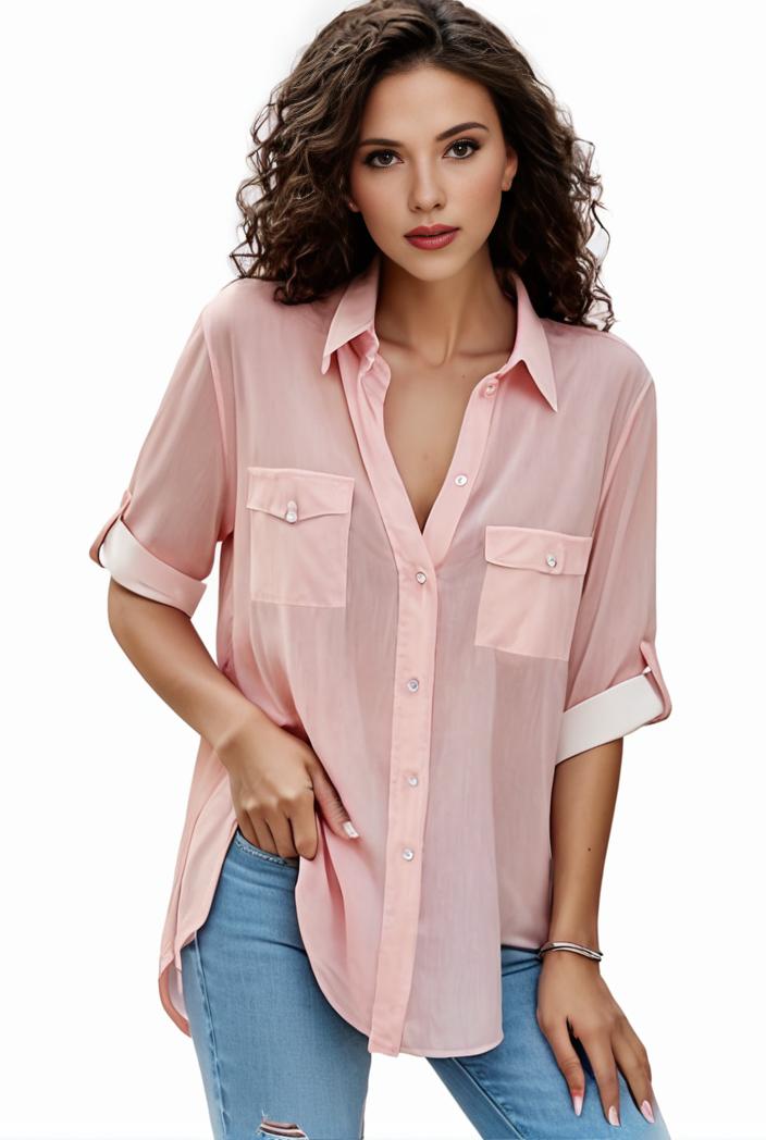 plus size formal shirt women s plus plain long sleeve turn down collar button up workwear shirt 139961