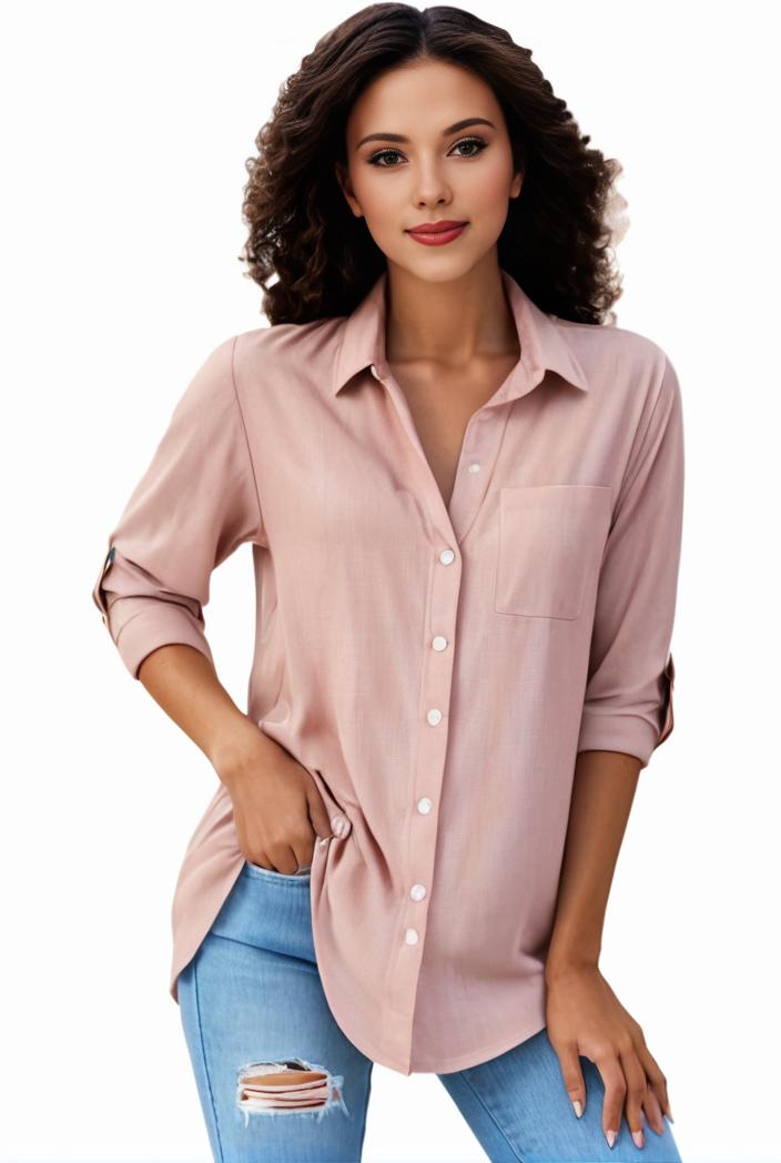 plus size formal shirt women s plus plain long sleeve turn down collar button up workwear shirt 139963
