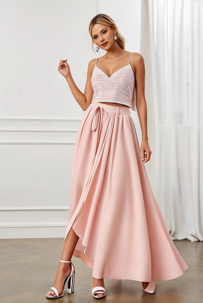 sequin bodice tulle high low evening dress with ribbon waist 144715