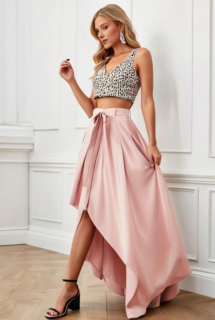 sequin bodice tulle high low evening dress with ribbon waist 144718