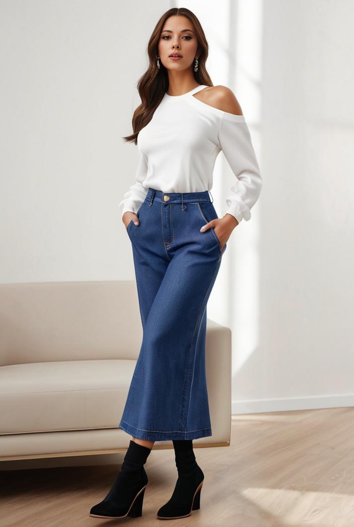 mermaid denim skirt with slant pockets stretch high waist women s denim midi skirt 109702