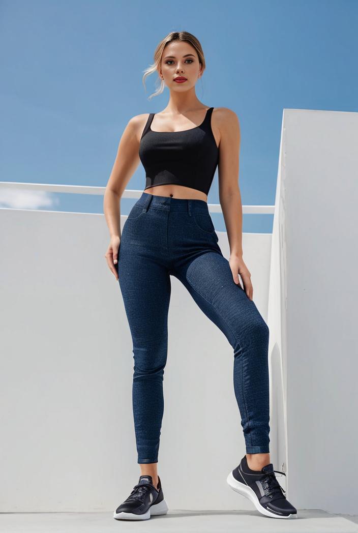 random print high waist stretchy casual leggings pants 111668