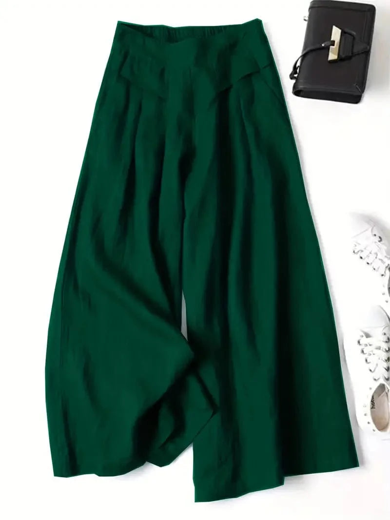 Stylish Wide Leg Trousers, Relaxed Palazzo Pants for Spring & Summer, Women's Fashion
