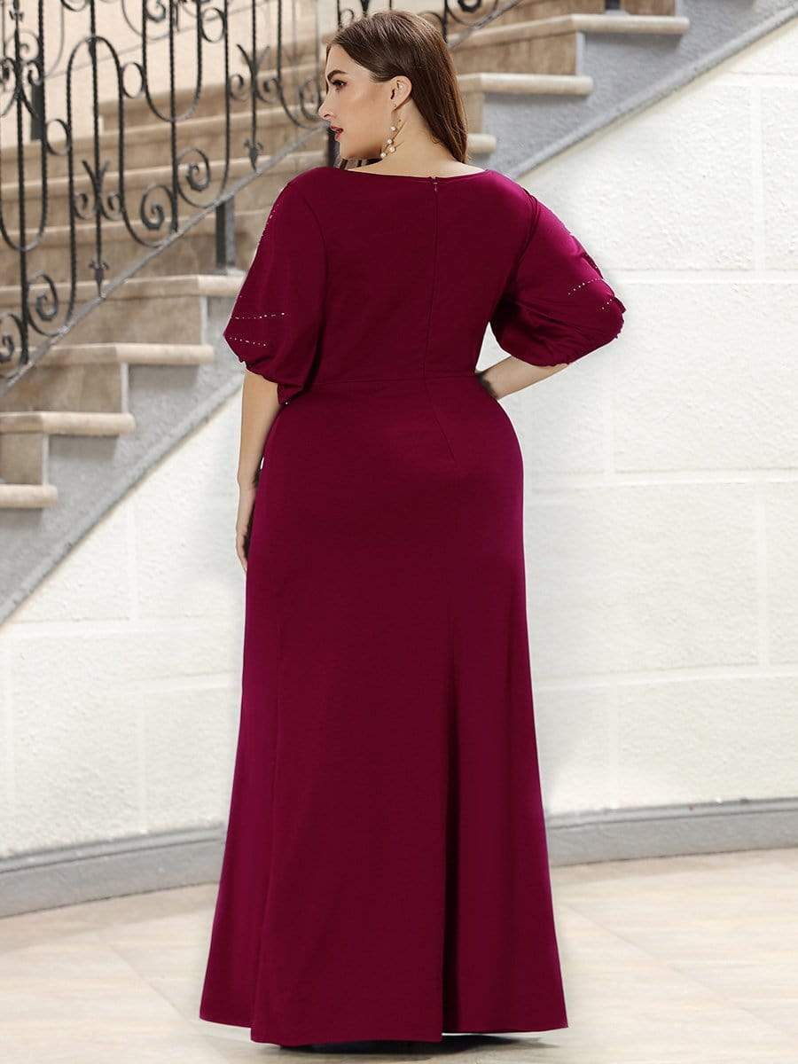 Elegant Plus Size Sparkling Bodycon Maxi Mermaid Evening Gown