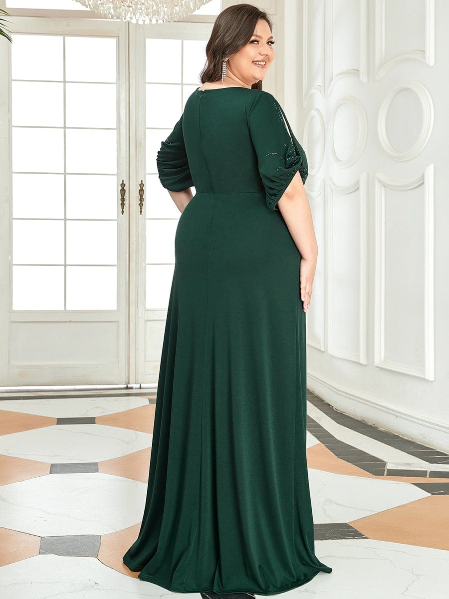 Elegant Plus Size Sparkling Bodycon Maxi Mermaid Evening Gown