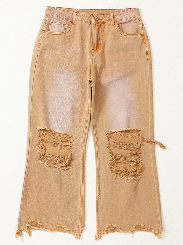 Stylish Ripped Cropped Jeans with High Waist for Fashionable Women