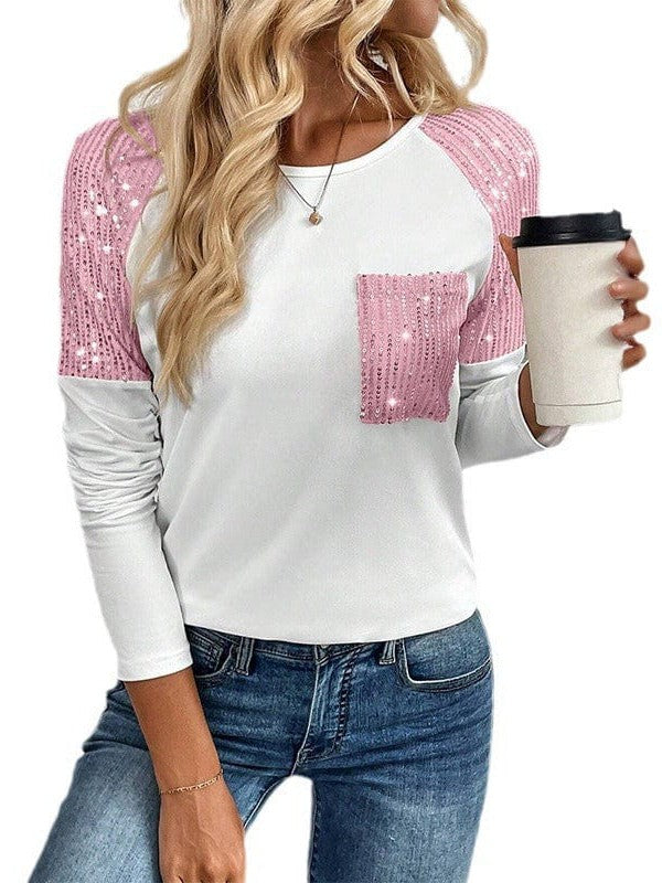 Versatile Sequin Embellished Loose Fit Pullover Top for Women
