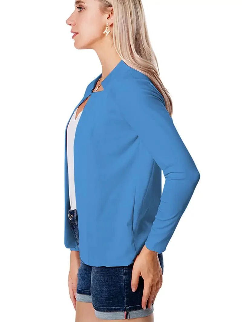 Sophisticated Split Front Blazer with Long Sleeves