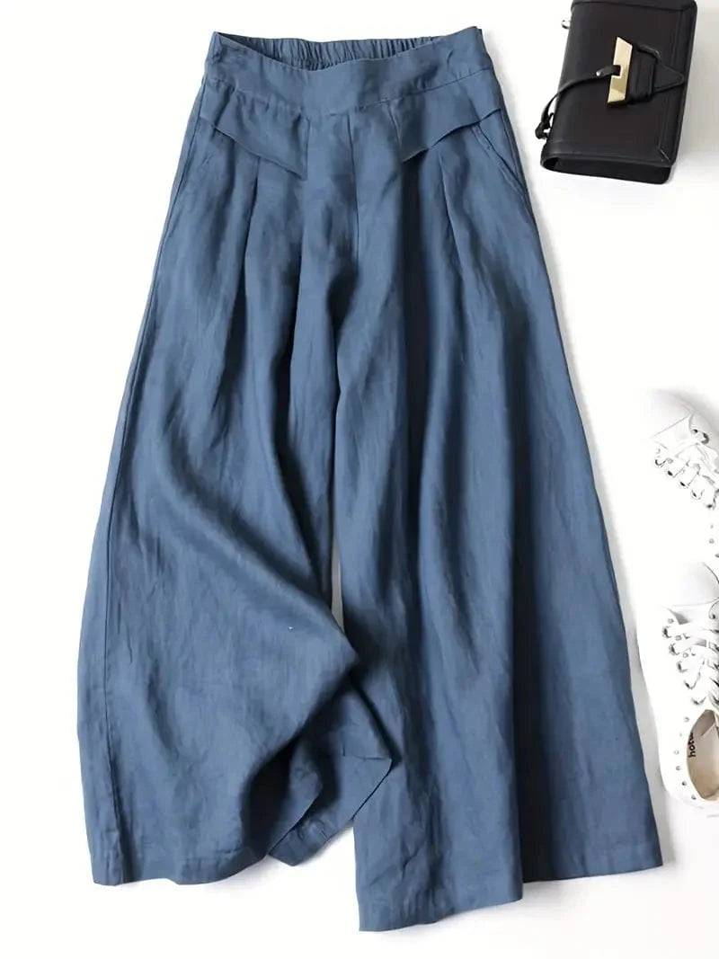 Stylish Wide Leg Trousers, Relaxed Palazzo Pants for Spring & Summer, Women's Fashion